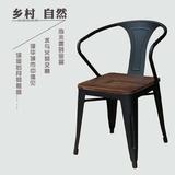 欧美风格复古铁艺餐桌椅实木办公椅洽谈会客桌椅奶茶店咖啡厅桌椅
