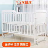 婴儿床实木环保无漆宝宝床围栏可拼接新生儿多功能儿童床K3H