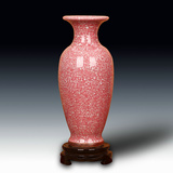 景德镇陶瓷花瓶 钧瓷仿古官窑冰片裂纹釉花瓶 现代中式装饰摆件