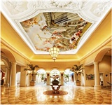 无缝大型壁画天顶天花板壁画酒店KTV现代欧式吊顶油画墙纸壁纸