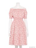MORA日本直送 新款Lily Brown刺绣泡泡袖一字领连衣裙LWFO161048
