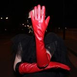 性感情趣手套长款黑色红色皮手套 舞会女王诱惑夜店凹造型手套女