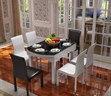 圆形餐桌椅组合户型实木伸缩餐桌现代简约智能电磁炉钢化玻璃餐桌