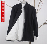 中国风纯棉男士唐装长袖外套中式服装春秋老粗布汉服男长衫居士服