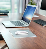 笔记本金属鼠标垫苹果铝合金小号办公超大加厚mac电脑铝制创意桌