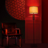 奥果包邮新中式简约落地灯铁艺客厅灯现代中式灯罩布艺立式台灯