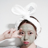 泊碧雅韩版时尚新款可爱兔子耳朵刺绣洗脸化妆发带束发带发饰品女