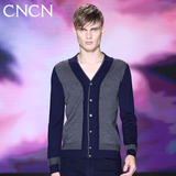 cncn秋季修身型男士新款休闲男装长袖衫青年常规套头针织衫