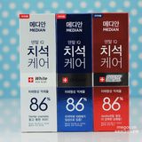 3支装 韩国进口麦迪安86%牙膏美白牙齿口腔去牙结石黄牙渍薄荷味