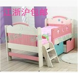 包邮纯实木儿童床带护栏松木单人床男孩女孩床1.2米1米彩漆床定制