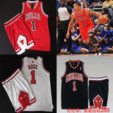 NBA公牛队23号乔丹 1号罗斯球衣篮球服套装 男女套服 可定制