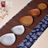 陶迷纯手工日式陶瓷粗陶茶杯垫小蝶茶托隔热垫杯垫茶道配件小杯垫