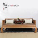 易居明式家具实木简约新中式古典客厅沙发床卧龙睡塌老榆木罗汉床