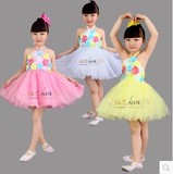 新款六一儿童合唱演出服公主裙女童表演蓬蓬吊带纱裙幼儿舞蹈服装