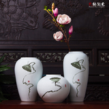 景德镇陶瓷现代中式简约艺术家居装饰品客厅玄关电视橱柜摆件花瓶