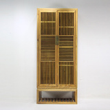 中式古典实木家具老榆木衣柜梳条柜立柜展示柜茶叶柜书柜简约现代