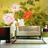 臻心家居 大型壁画 个性墙纸 客厅卧室现代中式牡丹花开富贵