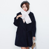 韩国最新款冬季加厚茧型毛呢外套女羊绒呢子大衣女装中款时尚大衣