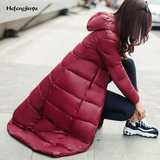 2015冬季新款韩版女长款棉衣外套女过膝棉袄休闲加厚大衣修身棉服