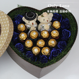 实拍！11只蓝玫瑰11巧克力礼盒杭州鲜花店同城速递实体店生日杭州