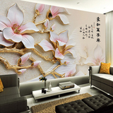 立体浮雕3D花卉客厅装饰壁画电视背景墙纸现代家和万事兴大型壁画