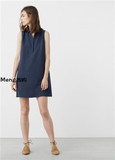 Meng西班牙代购 Mango女士新款衬衫式无袖连衣裙71030274包邮