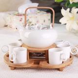 咖啡杯套装欧式茶具咖啡具套装整套 茶具陶瓷茶具配竹木架包邮