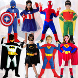万圣节儿童服装演出表演服超人蜘蛛侠蝙蝠侠美国队长衣服儿服饰童