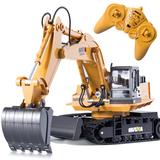 大号仿真合金遥控挖掘机可充电玩具车儿童工程车男孩玩具模型套装