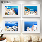 浪漫爱琴海 地中海风格装饰画客厅现代壁画 酒店卧室餐厅墙挂画