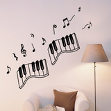 音乐教室布置墙贴纸琴行装饰墙贴五线谱曲线波浪钢琴键玻璃贴纸