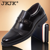JKJK男鞋 正品真皮头层牛皮男士正装皮鞋 英伦商务爸爸鞋德比鞋