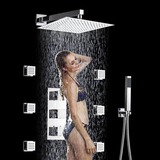 超薄型淋浴整套套装 花洒套装侧喷淋浴 12寸喷头整套花洒淋浴