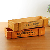 特价zakka杂货复古做旧桌面收纳盒杂物储物盒长方形木质小木盒