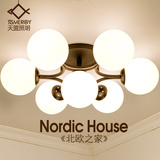 美式乡村客厅LED吸顶灯 北欧现代简约圆形餐厅灯儿童房灯卧室灯具