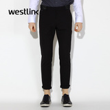 Westlink/西遇2016春季新款 经典英伦商务休闲裤男直筒小脚长裤