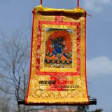 藏传佛教唐卡 鍍金小号 唐卡 六臂玛哈嘎拉佛像小唐卡 高36×20cm