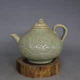 唐越窑青瓷刻花执壶壶 古董收藏 高仿古瓷器 老货旧货古玩 老茶壶