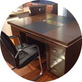 教师办公桌双人办公桌椅组合 实木职员写字台复古2人位组装电脑桌