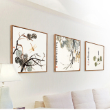 腾画现代简约中式客厅装饰画餐厅卧室花卉沙发有框墙壁挂字国画