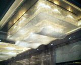 订制长方形波浪工程水晶灯大型酒店大堂灯店铺吧台前台售楼吸顶灯