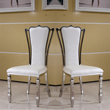 2015新款不锈钢餐桌椅家用简约现代休闲靠背椅子酒店时尚欧式皮椅