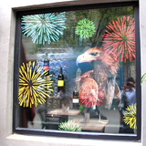 绚丽烟花窗贴新年装饰商铺橱窗玻璃贴纸客厅背景墙春节气氛墙贴画