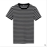 男装bird peace新款黑白条纹 时尚短袖T恤夏季T恤衫BWDA62301