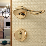 现代简约金色室内房门锁卧室门把手套装门锁具分体锁圆球锁