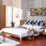派森家居简约现代板式床软靠双人床 1.8米婚床实木床架子中式大床