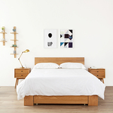 北欧宜家实木双人床1.5米橡木高箱储物床现代简约1.8米创意婚床