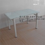 1.2米简约烤弯玻璃餐桌 办公桌  牢固 白色  电脑桌