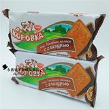 俄罗斯进口零食小牛巧克力饼干威化大头娃娃夹心饼干精制面粉糕点