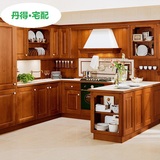 深圳东莞广州香港整体橱柜定制定做石英石台面厨柜装修实木红橡木
